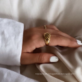 Moda personalizada 18 K Rings de ouro listras em espiral jóias de ouro jóias de aço inoxidável